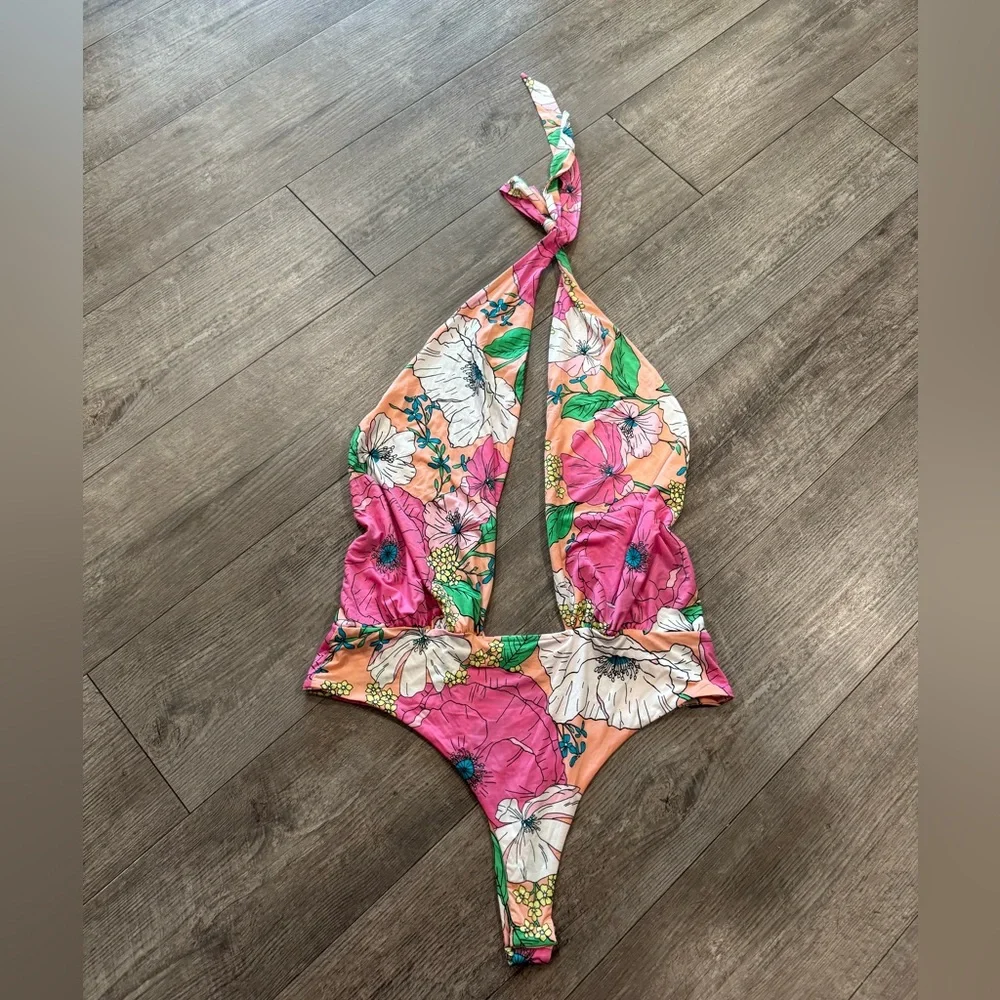 AFRM Pink Floral Women's One Piece Swimsuit